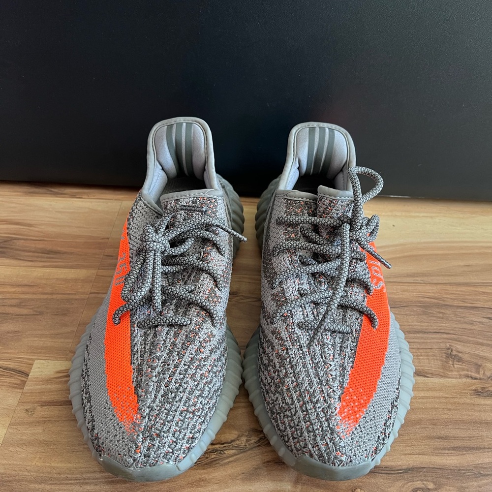 Yeezy Boost 350 V2 Gray Orange Athletic Shoes